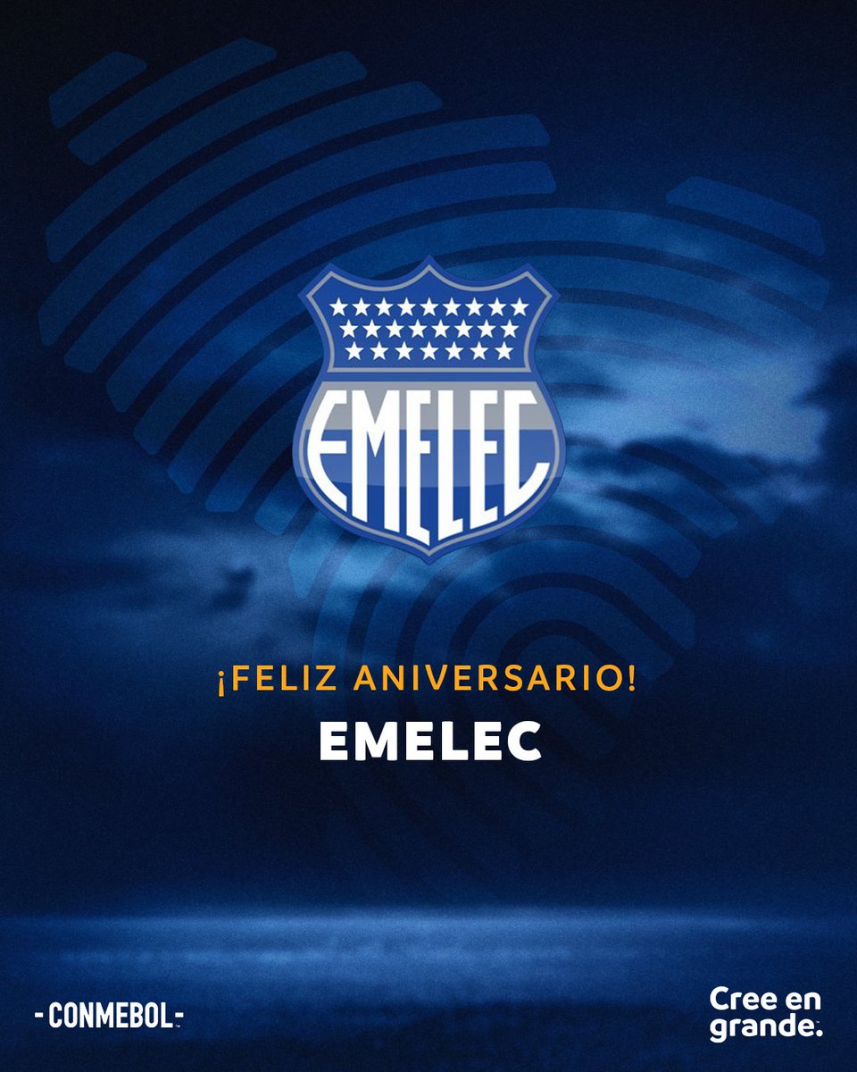 ¡Muchas felicidades, @CSEmelec! 🥳🇪🇨 #CreeEnGrande | #AniversarioCONMEBOL