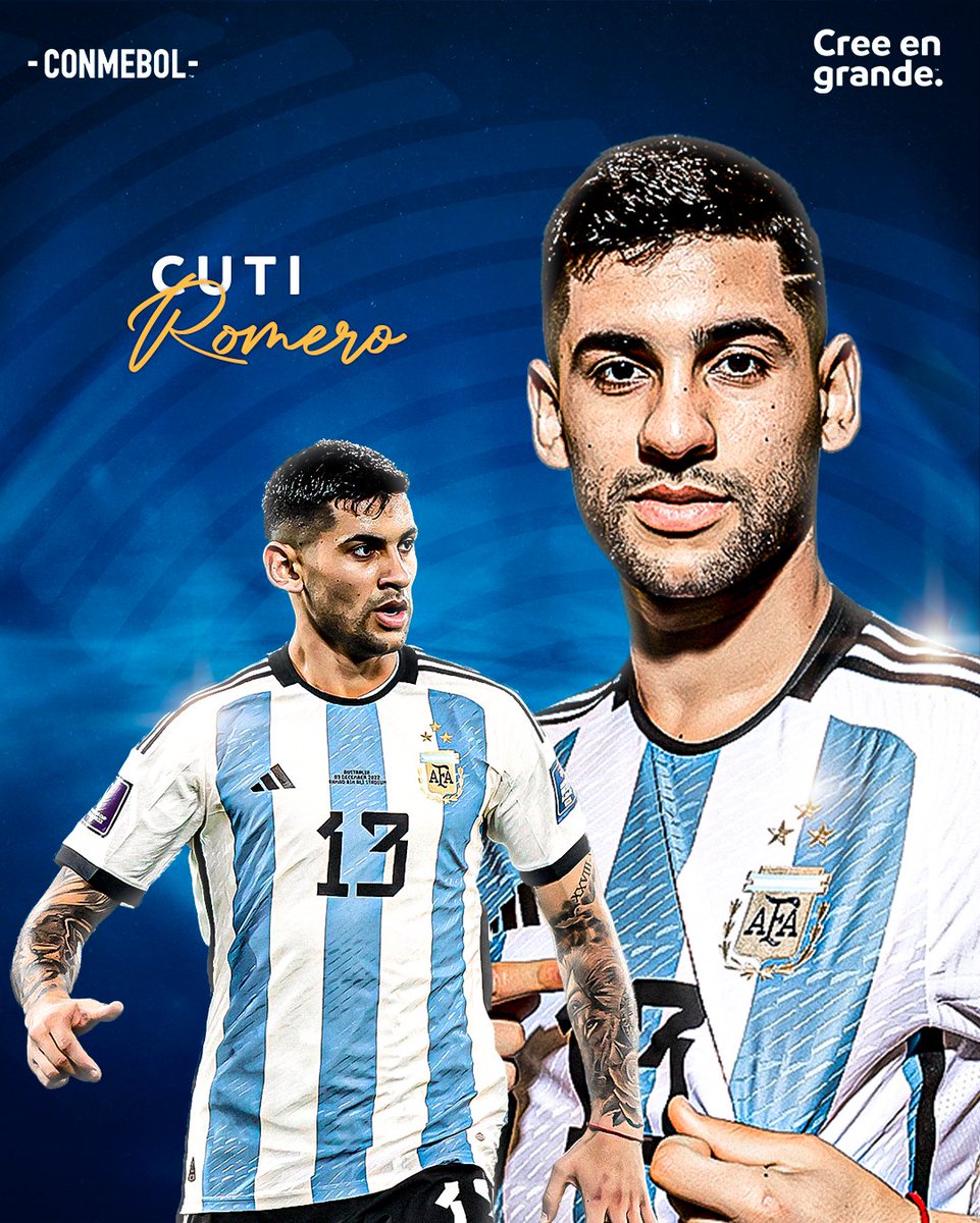 ¡Feliz cumpleaños, @CutiRomero2! 🥳🇦🇷

El defensor de @Argentina celebra en la jornada de hoy 2️⃣6️⃣ años. 🎂

Campeón de la CONMEBOL @CopaAmerica ⭐ 
Campeón de la #Finalissima ⭐ 
Campeón de la @FIFAWorldCup ⭐

#CreeEnGrande | #AniversarioCONMEBOL