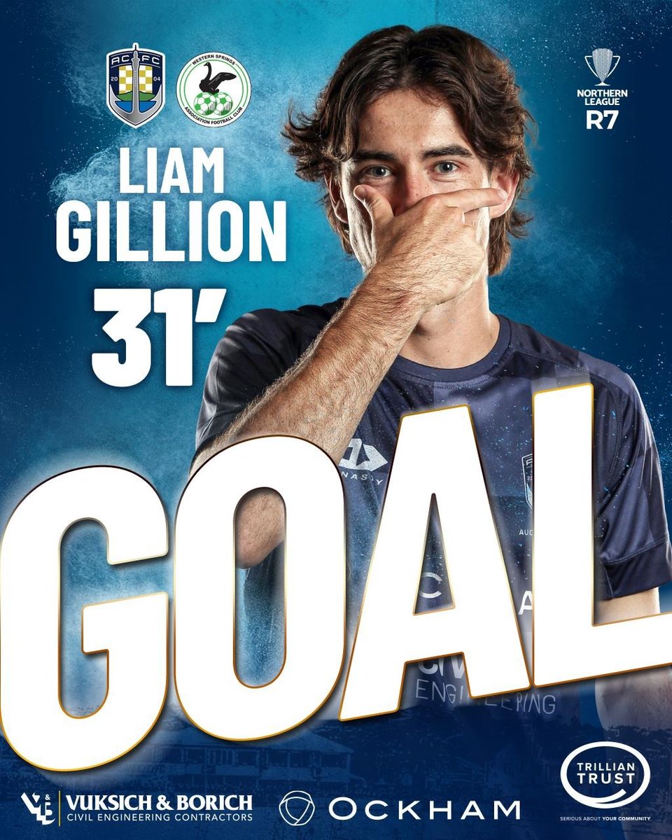 𝟯𝟭 | 𝗔𝗨𝗖𝗞𝗟𝗔𝗡𝗗 𝗖𝗜𝗧𝗬 𝗩𝗦 𝗪𝗘𝗦𝗧𝗘𝗥𝗡 𝗦𝗣𝗥𝗜𝗡𝗚𝗦 Well taken goal from Liam Gillion puts the Navy Blues in front. #WeAreNavyBlue 🔵⚪️