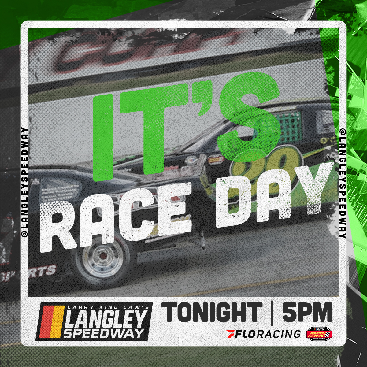 𝗚𝗲𝘁 𝘂𝗽! 𝗜𝘁'𝘀 @mosquitojoe 𝗥𝗔𝗖𝗘 𝗗𝗔𝗬! We're ready to roll tonight with 8️⃣ feature races! 🎟 bit.ly/langleytickets 📺 @FloRacing ℹ️ bit.ly/3W7RRgz