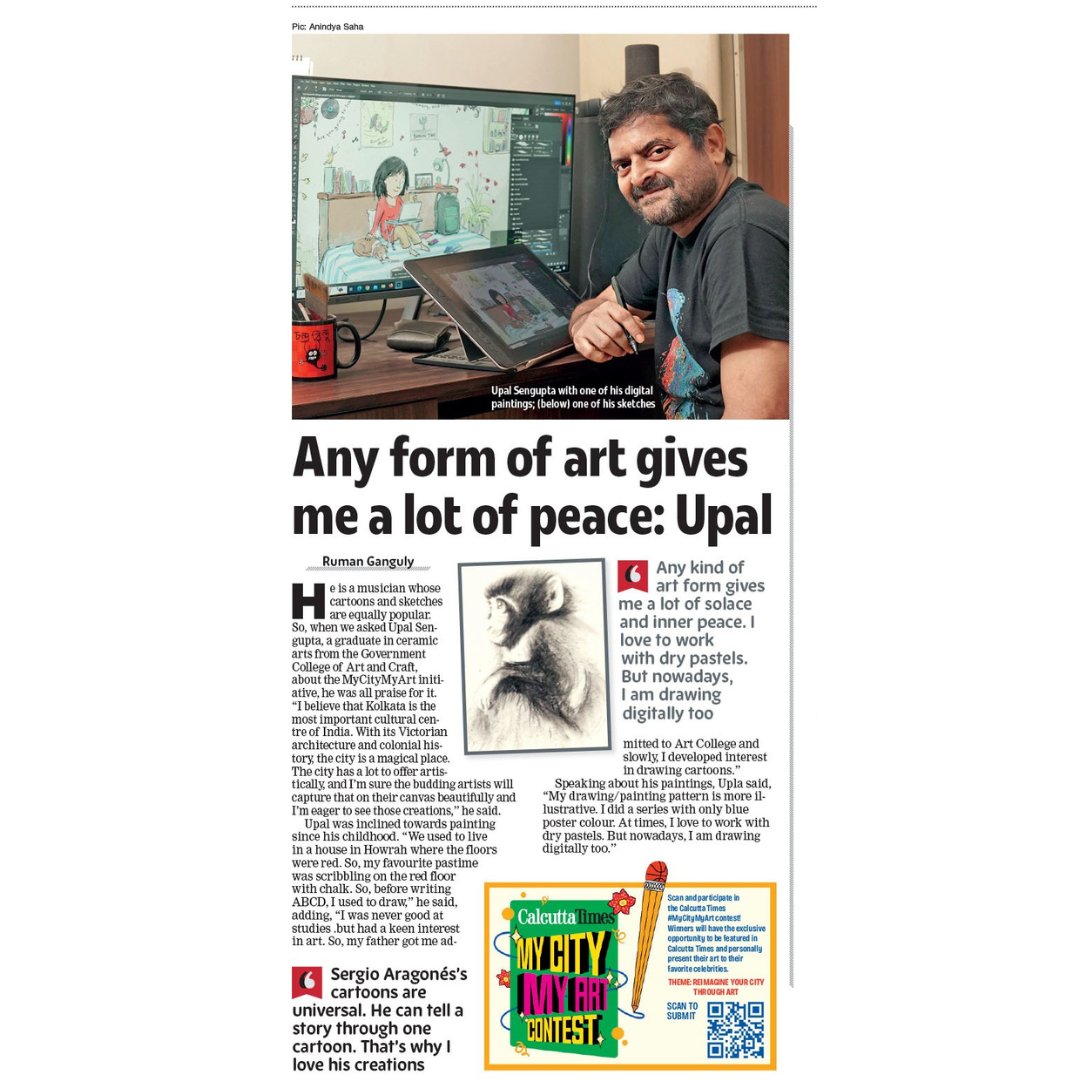 In an exclusive interview with us, Upal Sengupta talks about his love for art, his inclination towards painting since childhood, and more. Read.. #upalsengupta #mycitymyart #painting #kolkata #calcuttatimes