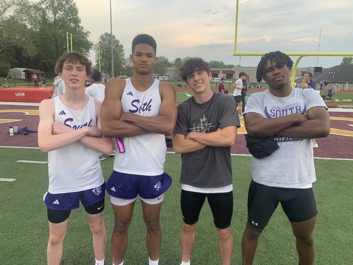 This young group of panthers won the 4x100 relay at tonight’s Conference Indiana Track Meet.  Fr. Simon Barnes, Soph. Khaliq Akou, Soph. Gabe Taylor, Soph. Braylen Townsend-44.00 @BHSS_Athletics