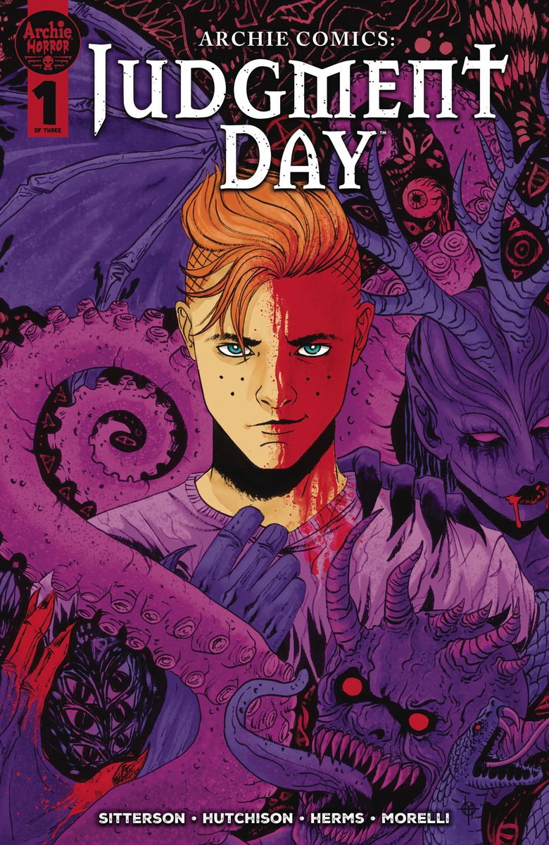 Doing an advance read tonight of Judgement Day from @ArchieComics. Man, @blackem_art and @aubreysitterson go hard. This is Hellblazer level diabolical and it’s gorgeous. Color me impressed.