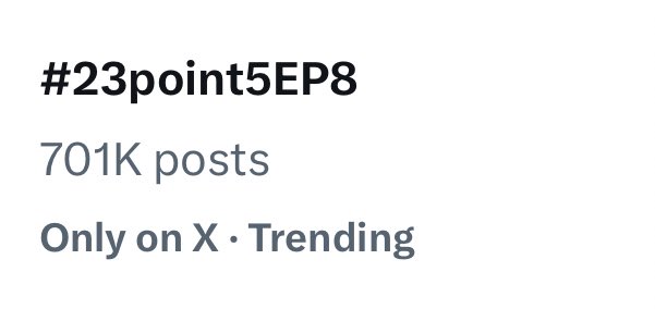 We hit out first goal for 700k posts 🎉🎉🎉 Good job everyone, keep trending 👏

#23point5EP8