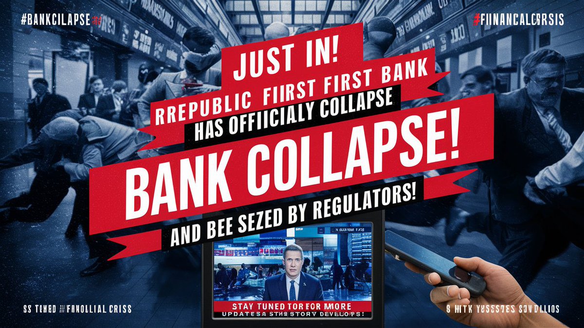 JUST IN: Republic First Bank has officially collapsed and been seized by regulators! #BankCollapse #FinancialCrisis Stay tuned for more updates as this story develops!