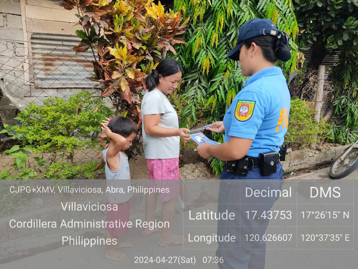 On April 27, 2024 at 7:36 AM, Pat. leslie Melody Dasalla,conducted distribution of IEC materials to a resident regarding  strict implementation of municipal ordinances especially on Municipal Ordinance on Minor Driving Motor Vehicles and anti-sexual harassment