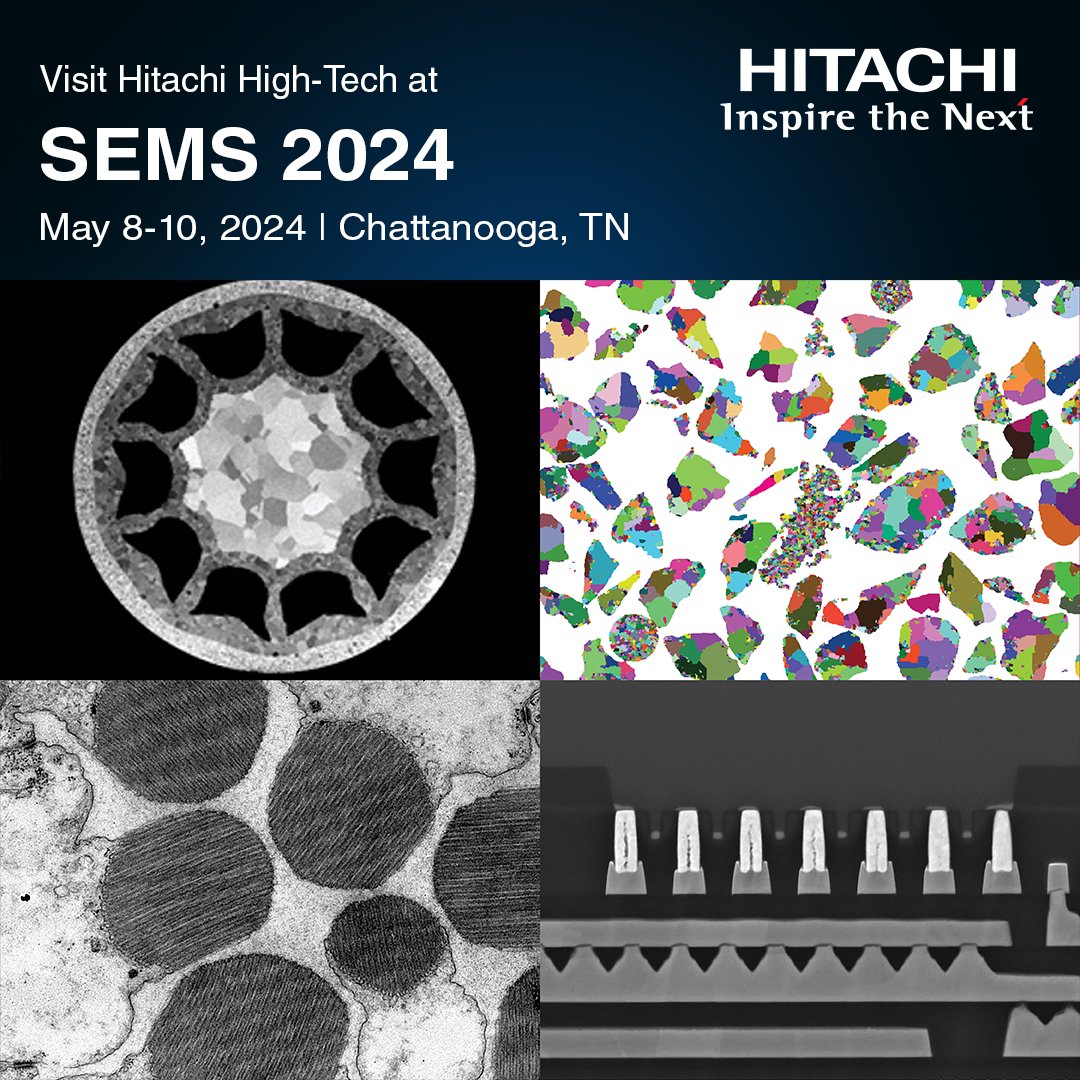 Join us at the annual meeting of Southeastern Microscopy Society (SEMS) on May 8-10, in Chattanooga, TN. Let's discuss solutions! #microscopy #imaging #microanalysis hitachi-hightech.com/us/en/events/s…