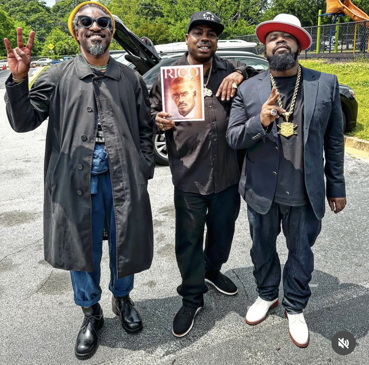 André 3000, Daz Dillinger and Big Boi were in attendance as Rico Wade was laid to rest today 🕊️