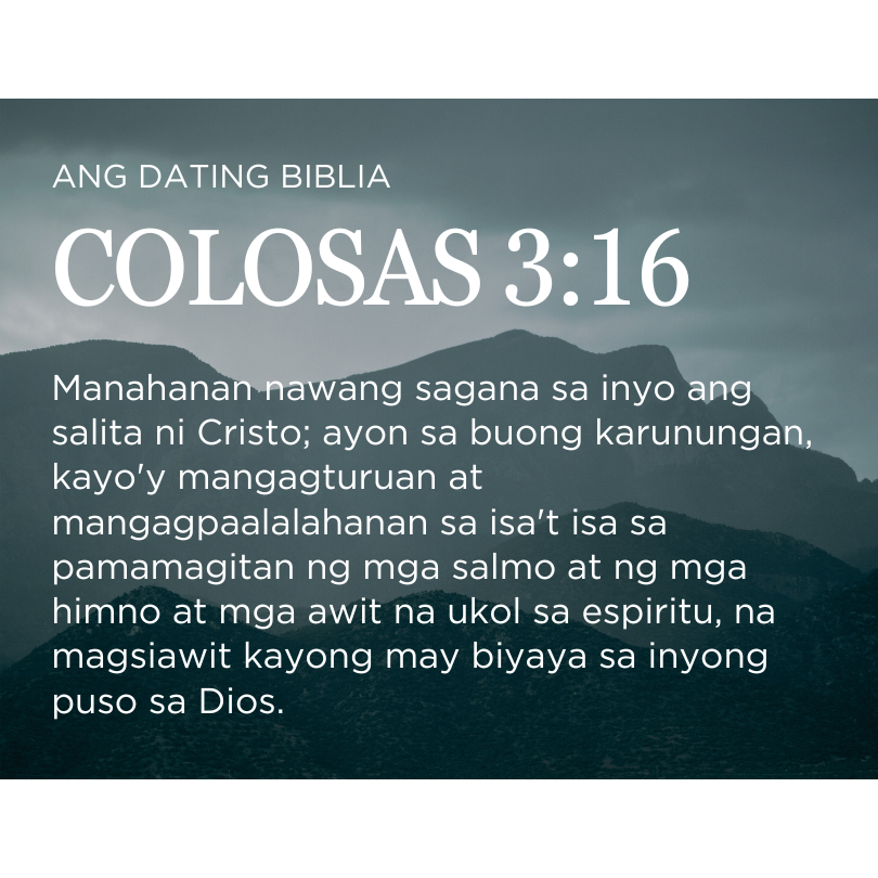 COLOSAS 3:16
ANG DATING BIBLIA

#TheJoyInServingGod
#MCGICares