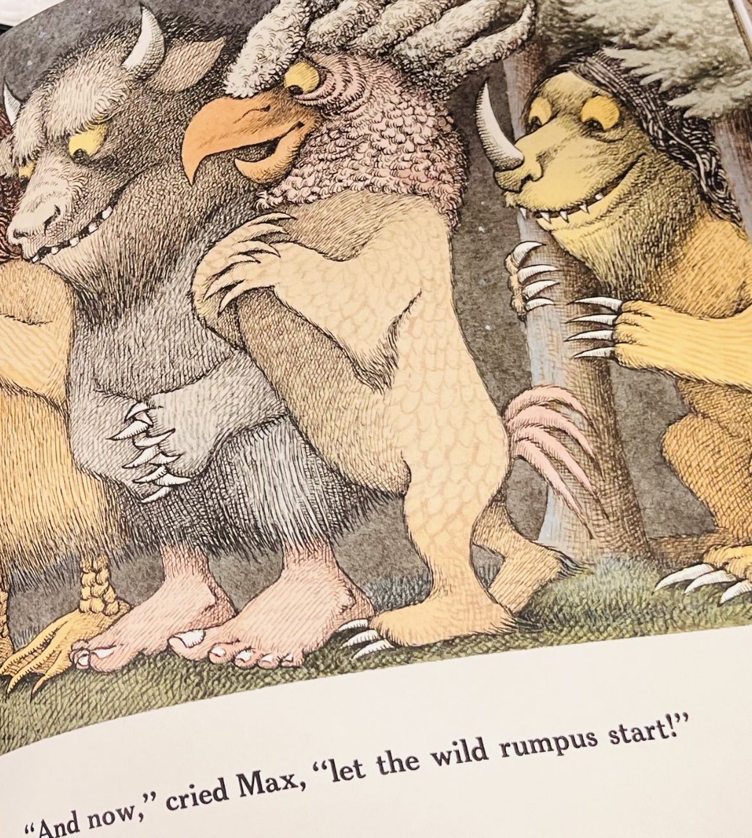 A favorite childhood story, I saw this book today, opened to this page, and thought, Yupp, “monsters, cocks and weirdos, the bastards must have ate my knight in shining armor!” Or did they, next book sequel🌎❤️✍🏼🏰#2ndHalfBestHalf #wherethewildthingsare #monsters #cocks #weirdos