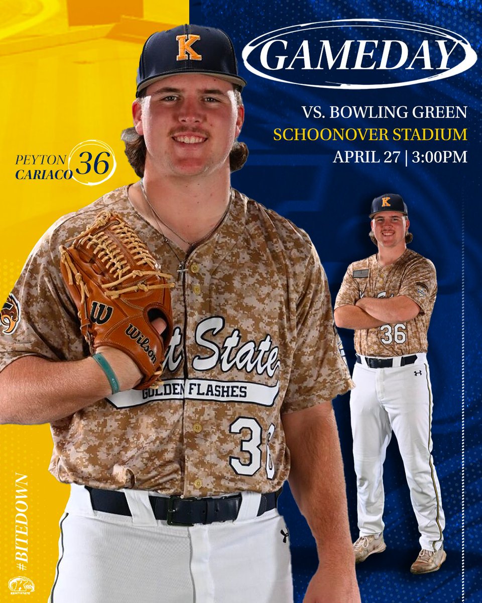 GAMEDAY! It’s a special Military Appreciation Saturday in the Park! First pitch at Schoonover set for 3 p.m. See you at the ballpark! 🔗linktr.ee/kentstbaseball #BiteDown