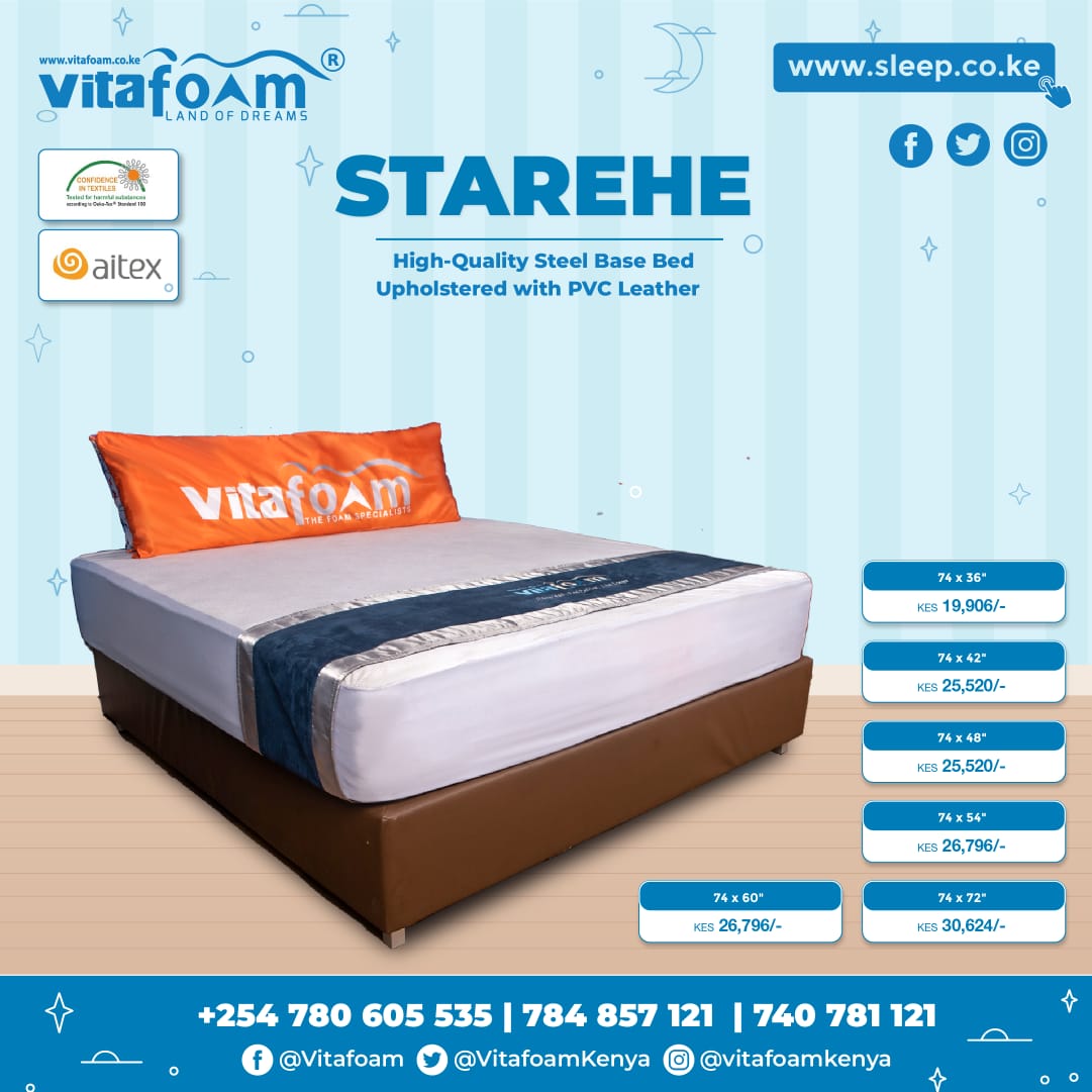 🌟⬆️🙋‍♂️🛌🏾💤 #UpgradeYourBedroom With Our Amazing Starehe Bed... only from #VitaFoamKenya®! 💤🛌🏾🙋‍♀️⬆️🌟 ☎ For All Sleep Product *Enquiries, *Orders & *Deliveries Call Our Hotlines On: +254 780 605 535 | 740 781 121 📍 Our Locations >>> bit.ly/30VqOrf