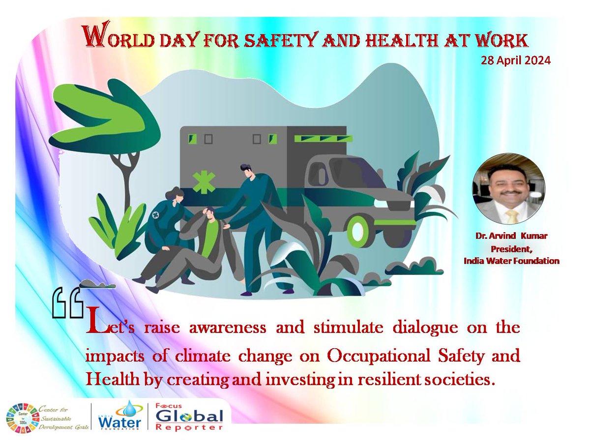 #WorldDayForSafetyandHealthatWork #workplacesafety #Safety #Health #thinksafety #worksafety #OurPlanetOurHealth    #HealthForAll #HealthierTomorrow #WorldHealthWorkerWeek #SwasthaBharat #azadikaamritkaal #HealthFirst #SDGs #GlobalGoals #ActNow #HealthSystem @PMOIndia