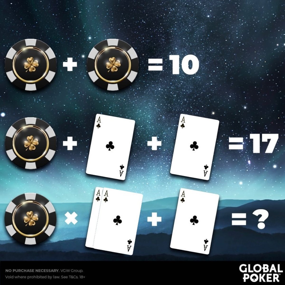 ONE follower will win FREE entries for tomorrow's GC20M & SC75K Scrimmages! Just LIKE & RETWEET, then comment the correct answer with your #GLOBALPOKER username. 🅰️🅰️

We'll draw another winner if this gets 2️⃣0️⃣0️⃣ retweets by 12:01 AM ET tomorrow, 4/28. NO PURCHASE NECESSARY.