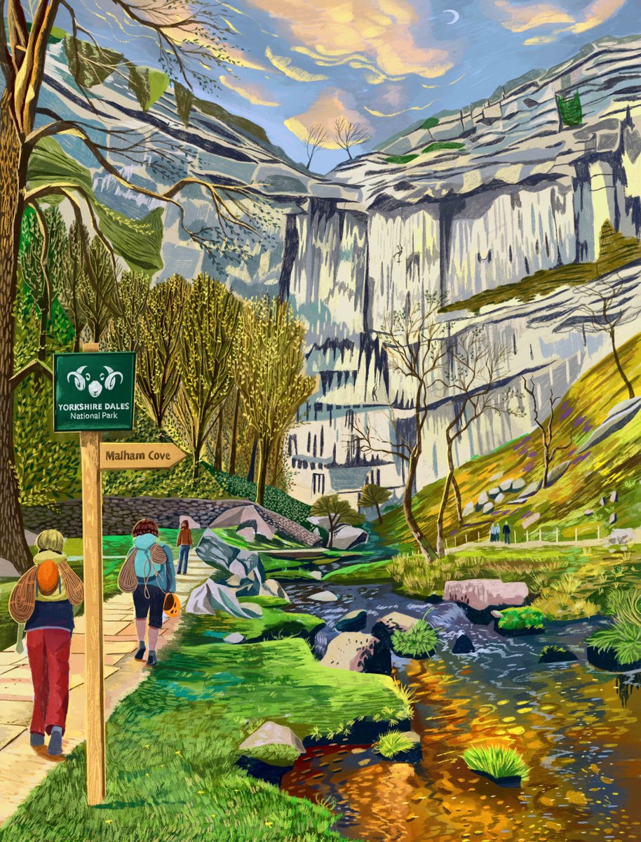 Welcome to the #Weekend from the #YorkshireDales! We had to share this as we love it - a fab depiction of #Malham Cove 💚 

Thanks to Illustrator @Zacrosso_art for sharing 🙏

Have a good day - do share your video and photographs with us if you're in the #NationalPark.