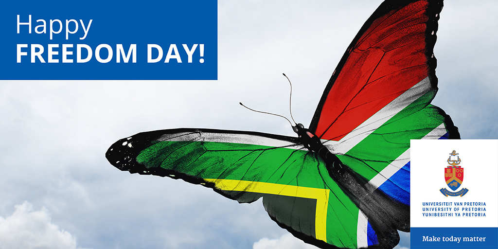 Happy Freedom Day! Today, we’re celebrating by embracing collaboration, excellence and diversity. Let’s Make Today Matter by working together for positive change. #FreedomDay #UniversityofPretoria