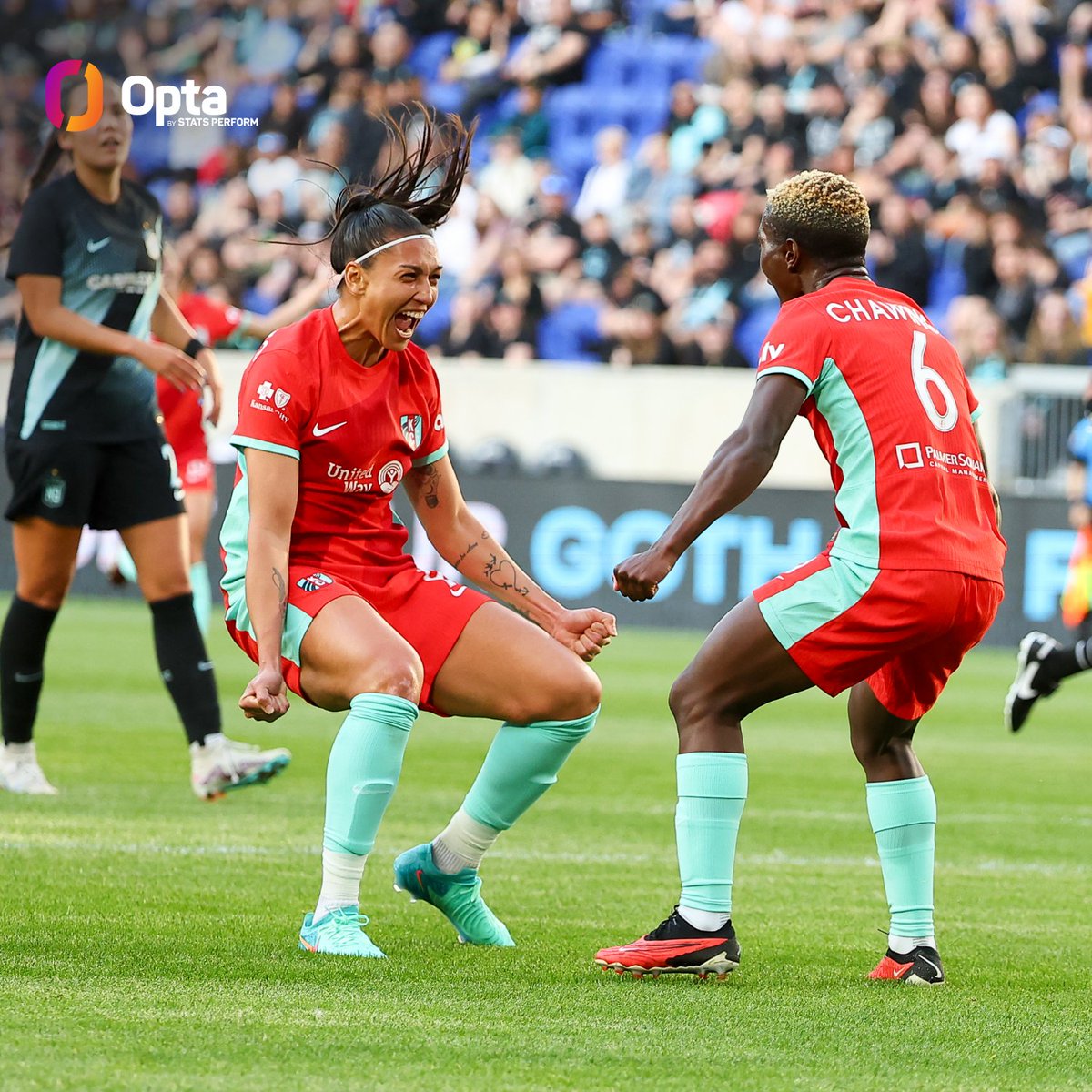 16 - @thekccurrent is the third team in #NWSL history to collect 16 points from their first six games of a season, with the previous two teams winning the NWSL Shield (Reign - 18 points in 2014, Courage - 16 points in 2018). Pace.