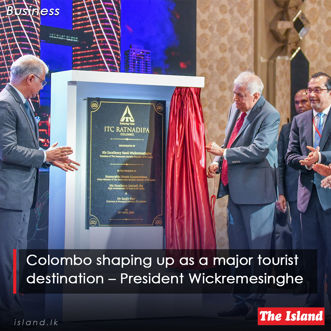 tinyurl.com/bp8u5zr3

Colombo shaping up as a major tourist destination – President Wickremesinghe

#TheIsland #TheIslandnewspaper #ITCRatnadipaColombo #RanilWickremesinghe #touristdestination