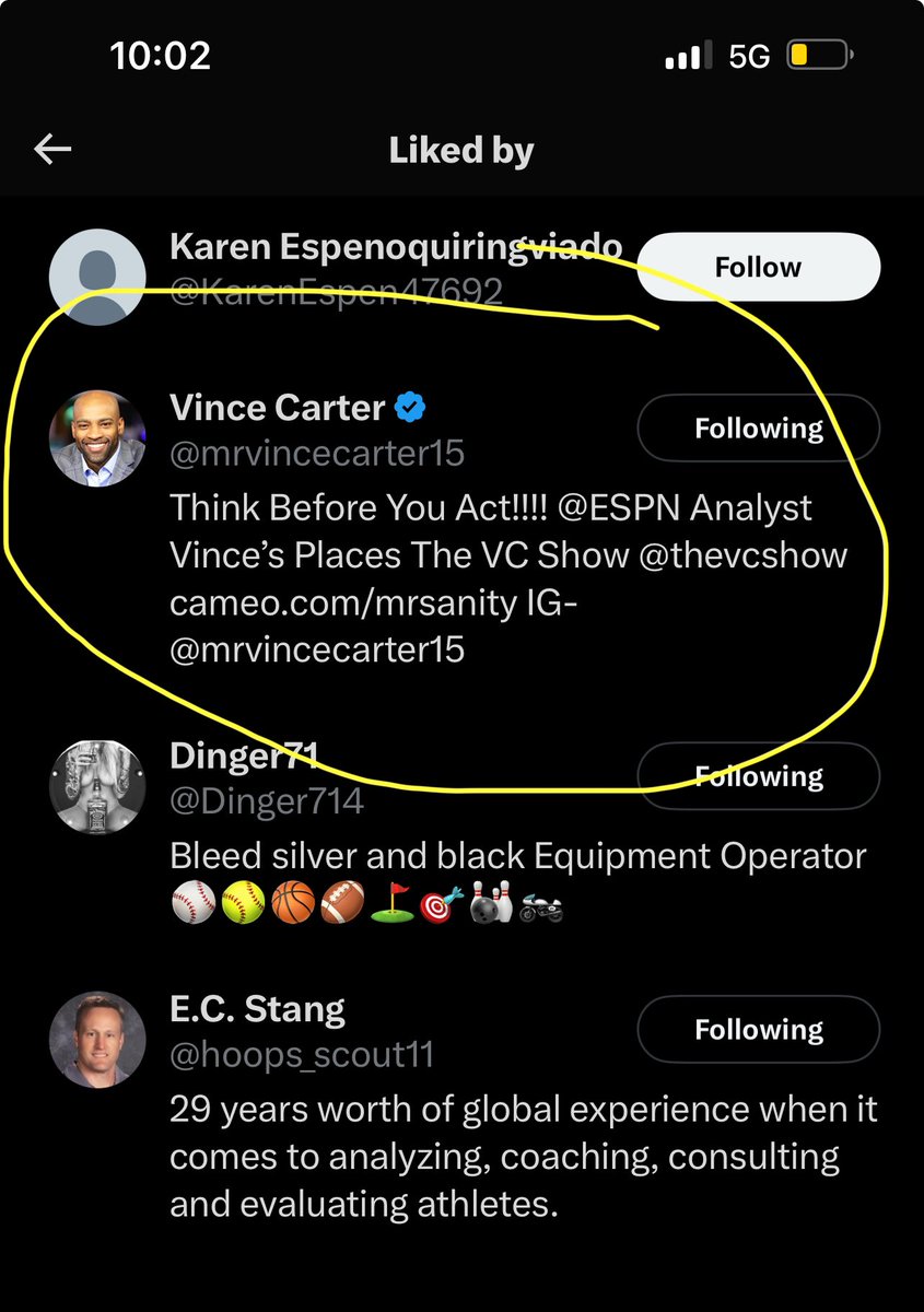 Oh my gawd! 
Oh my gawd! 
OOOH MY GAAAWWD!!
I’m on a roll this week!!
Muthaphuckin Vince Carter liked my post!!

My favorite all-time Tarheel!!