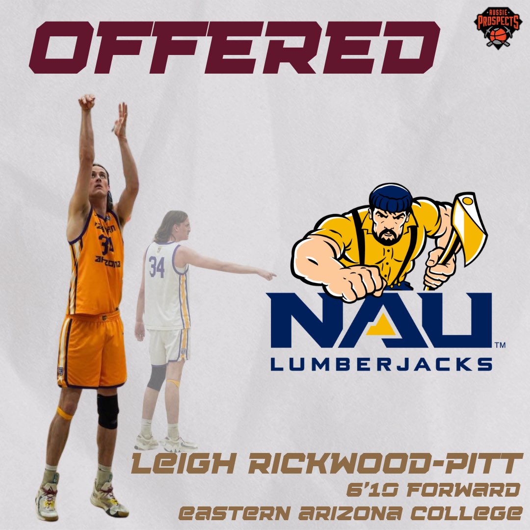 Congratulations to 6’10 Forward Leigh Rickwood-Pitt on receiving an offer from Northern Arizona University (NCAA I) @pitt_leigh @ProspectsAussie @VerbalCommits @JUCOadvocate @AUSSIESinNCAAB @PickandRollAU @coach_turner11