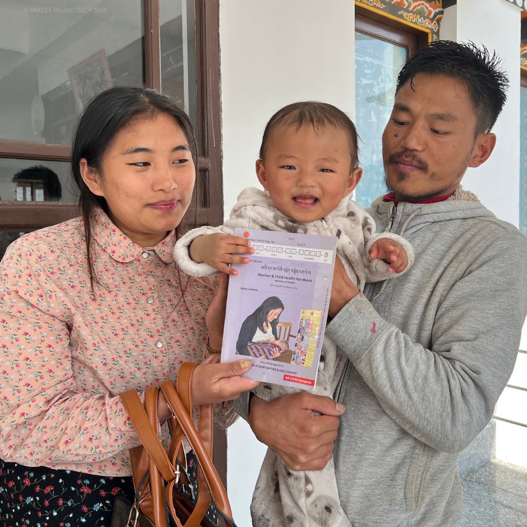 I recently met Sonam at a health centre in Thimphu, Bhutan. He proudly held up his vaccination card as soon as his mother, Chimi, fished it out of her handbag. 😁 #WorldImmunizationWeek