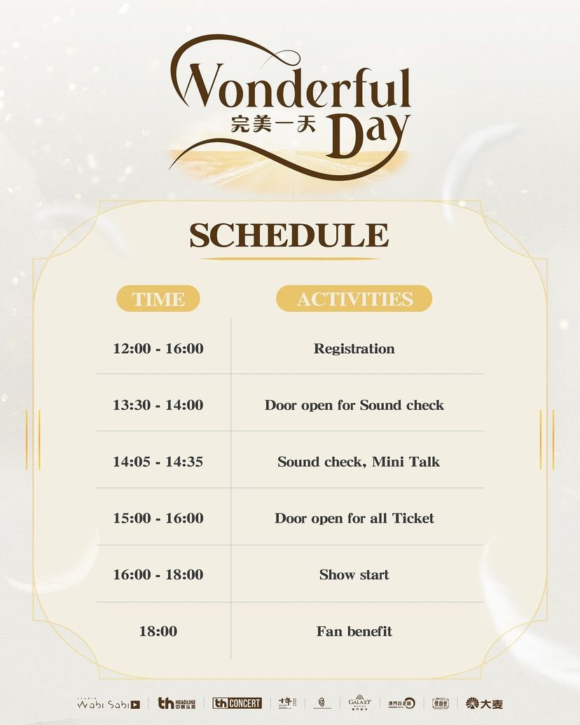 [26.04.2024] IG posted : thconcert 𝐔𝐏𝐃𝐀𝐓𝐄‼️ 📢Official Announcement Agenda of WONDERFUL DAY in MACAU🦄🌷🌈✨ #WonderfulDayinMacau #บุ๋นเปรม #bb0un #prem_space 🎪Show date: Sun, 28 April 2024 ⏰Show time: 16.00 P.M.🇨🇳 and 15.00 P.M.🇹🇭 📍Venue: Broadway Theatre,…