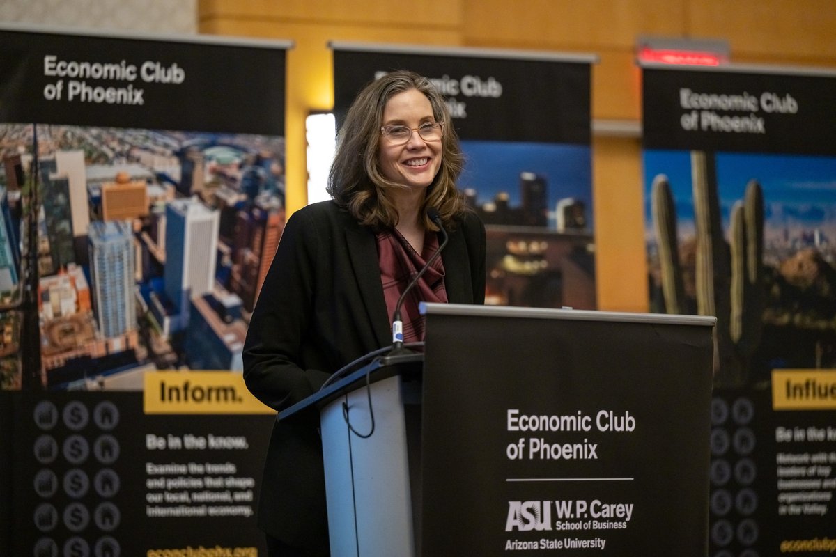 Three ASU economists will share what's in store for the next year during the Economic Club of Phoenix's Annual Economic Outlook on Thursday, May 2 at 11:30 a.m. The virtual event is free and open to the public. tinyurl.com/2253p7ut #Economy #EconClubPHX