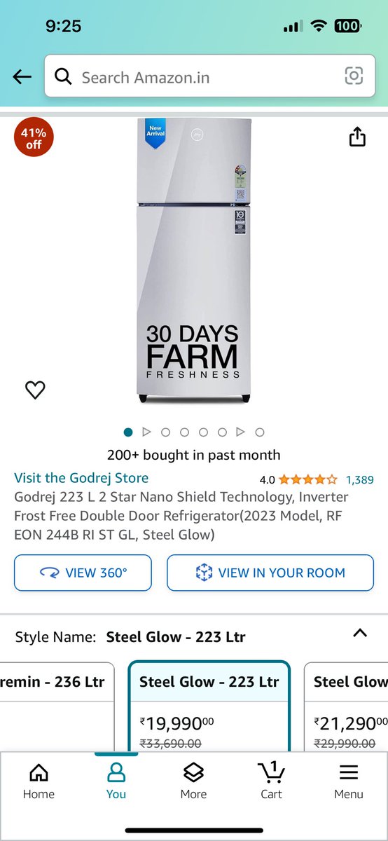 I have been waiting for my refrigerator for 1 weeks but my product 2 times my product was delivered and both time it was damaged there is no solution. I request not to purchase costly items from @amazonIN This is totally Unsafe Even i am not getting my money refunded