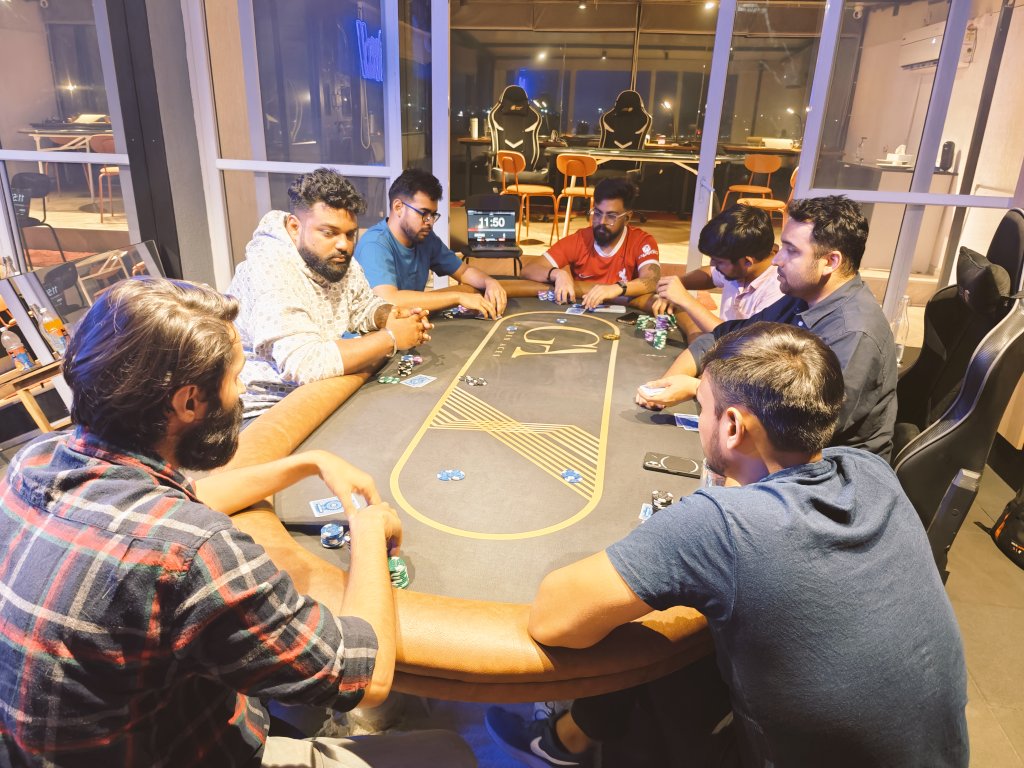 'Friday nights are for the cards at @BLRxZo! The stakes were high and the laughs were plenty. Can't wait for the next shuffle.Good vibes, great company, and unforgettable plays. 🃏💫 ♠️♥️♣️♦️ #PokerNight #BangaloreDiaries #ZoHouseFun #TGIF'