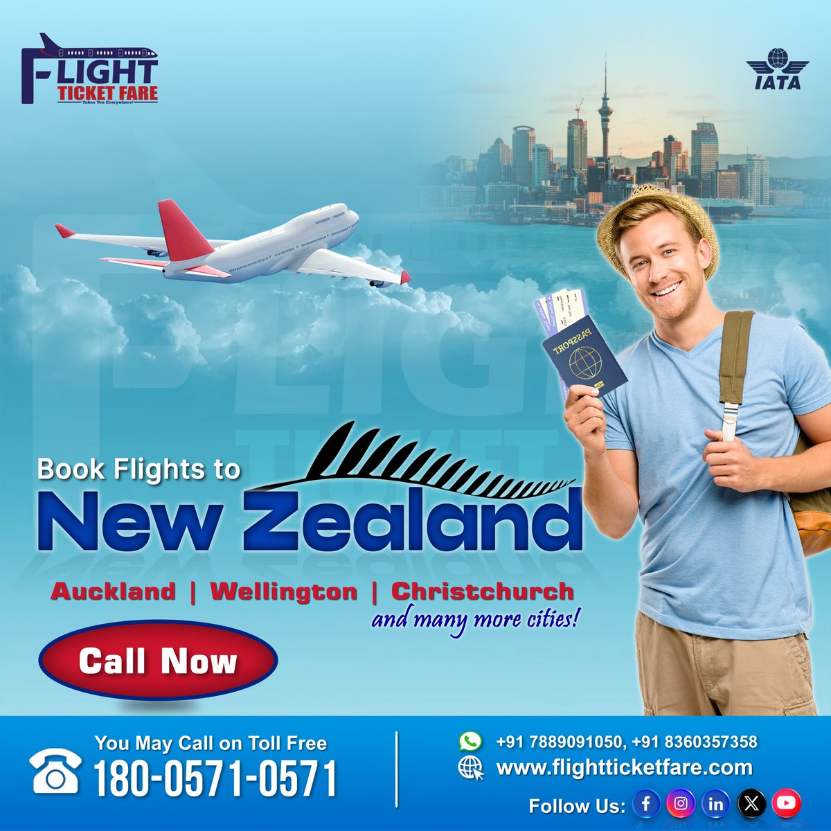 Book flights to New Zealand✈
Auckland | Wellington | Christchurch.
📞Call us: 180-0571-0571
📩E-mail: sales@flightticketfare.com
🌐Website: flightticketfare.com
#flightticketfare #cheapflights #IND #NZL #AKL #WLG #CHC #queenstown #TheGreatestOfAllTime #AFLPowerSaints #cruvreb