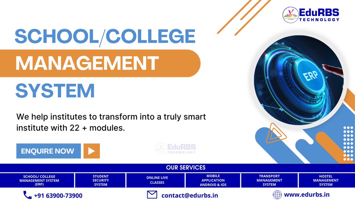 School / College Management System [ERP]

We help institutes to transform into a truly smart institute with 22 + modules.

#erp #software #business #erpsoftware #technology #erpsystem #erpsolutions #erpsolution #cloud #clouderp #edurbs #varanasi #school