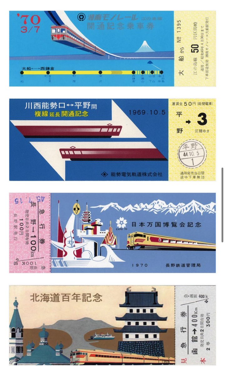Some old Japanese train tickets —