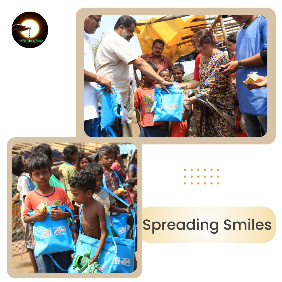 #ArtOfGiving spreads happiness to children in slums with bags filled with essentials and surprises. Each bag is a beacon of joy, brightening their day and bringing hope. Let's come together to bring smiles and happiness to those in need. . . . . . #HappinessBags #SpreadJoy