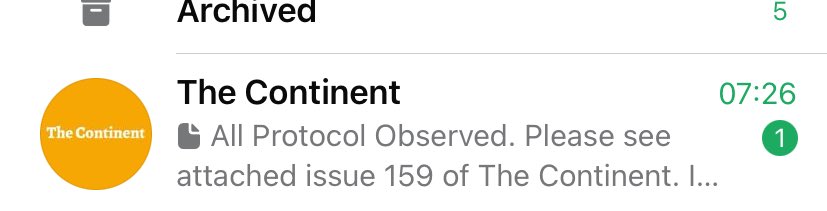 Best Saturday notification @thecontinent_ Today 0726 early! Good progress.