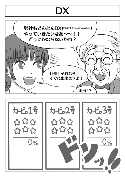 【再掲/2コマ漫画:DX】 #漫画が読めるハッシュタグ 