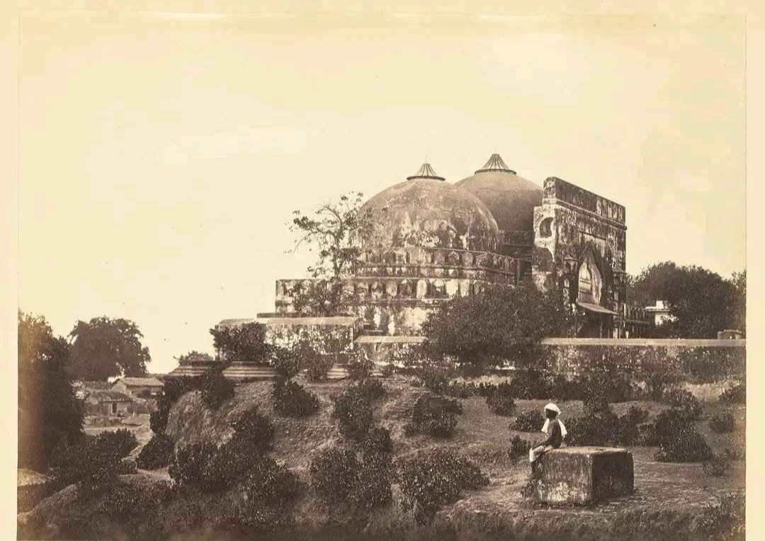 The Babri Masjid (بابری مسجد) Mosque, Faizabad, India c. late 1800s.