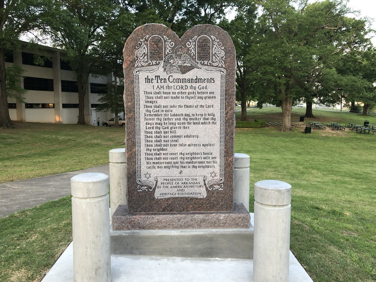 On this day in 2018, we reinstalled the #Arkansas Ten Commandments Monument after it was destroyed in 2017. Immediately the American Atheists, American Humanists, Freedom From Religion Foundation, ACLU and the Satanic Temple sued the state of Arkansas and began their lawfare…