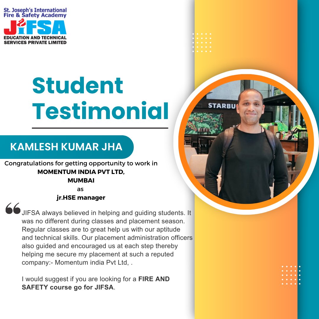 big congratulations 🎉 to Kamlesh Kumar Jha for getting the opportunity to work as Jr. HSE MANAGER in the reputed organisation ✨✨ Hoping to discover more opportunities in future ✨✨ For Any Enquiry, Call Us : 9131071817 #studentsfeedback #qatarjobs #internationalplacement