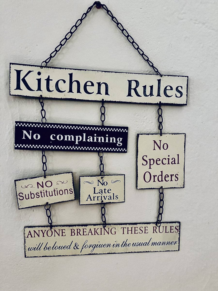 @DrLaxmiMehta @Drroxmehran @HeartBobH @DrJMieres @apmille1 @DrJMarine @JeffKuvin @DrQuinnCapers4 @purviparwani @SrihariNaiduMD Saw this at a restaurant in Greece & texted it our dept manager, who also plans schedules “Anyone breaking rules will be ❤️ and forgiven in the usual manner” … the “usual manner” is the key word here 😊#LeadershipMatters #Challenges #Wellbeing