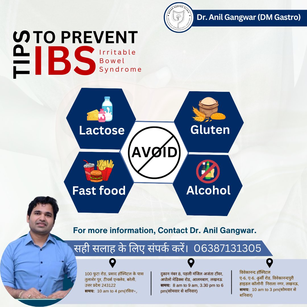 Mastering the art of preventing Irritable Bowel Syndrome (IBS) with expert advice from Dr. Anil Gangwar! 🌱💡 Don't let IBS hold you back – learn tips for a happier gut and healthier life.

#IBS #IrritableBowelSyndrome #DigestiveHealth #Wellness #Prevention #HealthTips