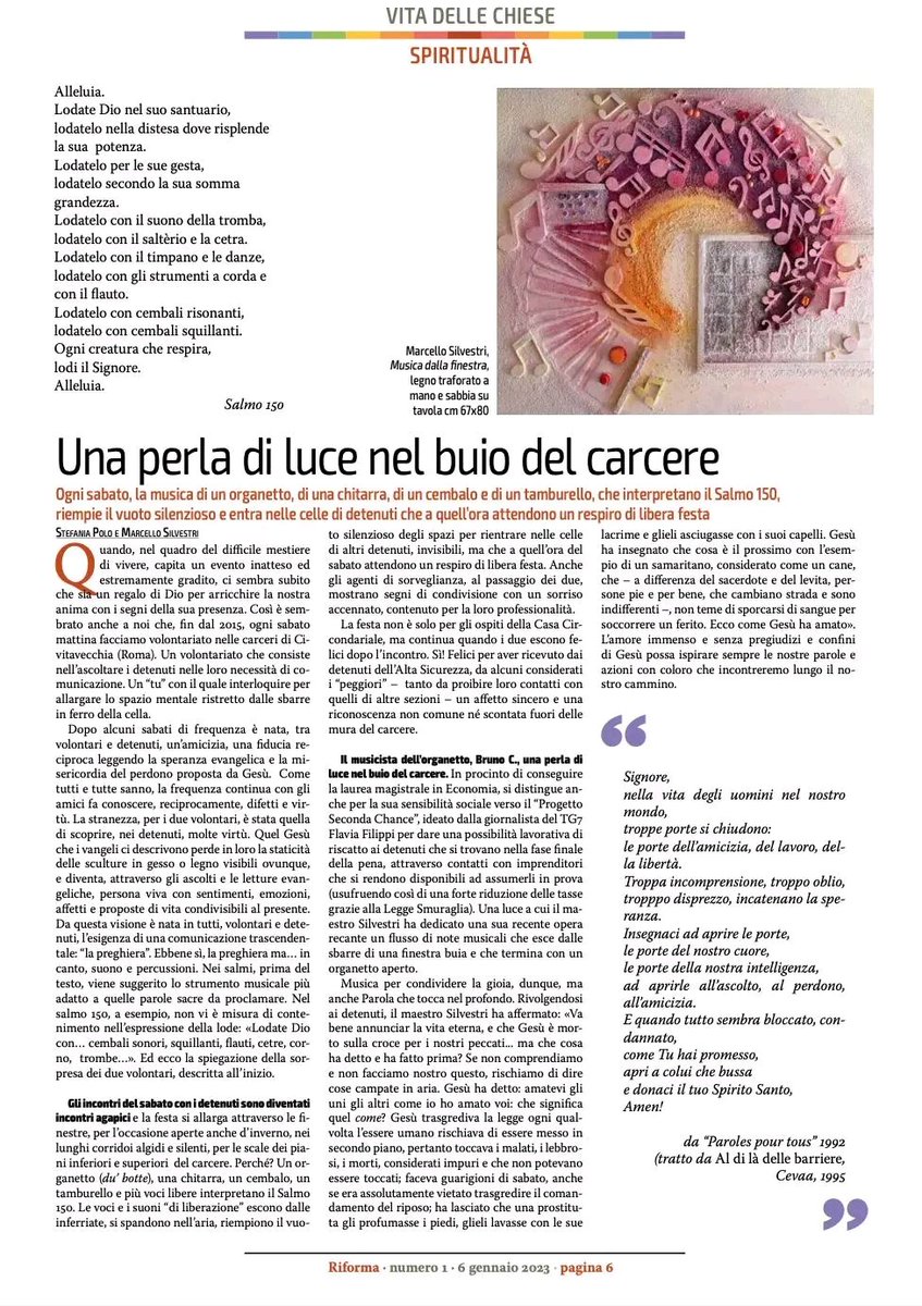 In past 7 years have been running #contemporaryart #artworkshops in #jail to explore #faith & #sacred with #inmates encouraging them to create & coproduce #paintings . A project that is part of my #ecumenical journey. Read article @Riforma_it Jan 23 . #contemporaryartist #prison