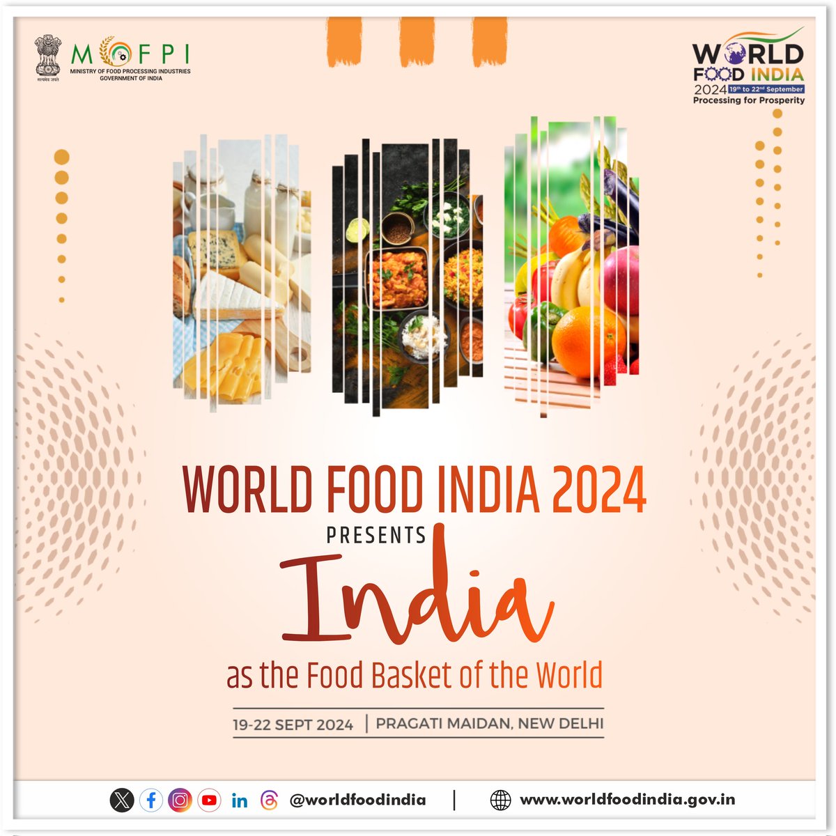 India's flourishing food industry at #WorldFoodIndia2024 will take a step ahead. Do discover opportunities for growth and innovation. Visit worldfoodindia.gov.in for more details! @MOFPI_GOI @ficci_india @investindia @mygovindia @MyGovHindi