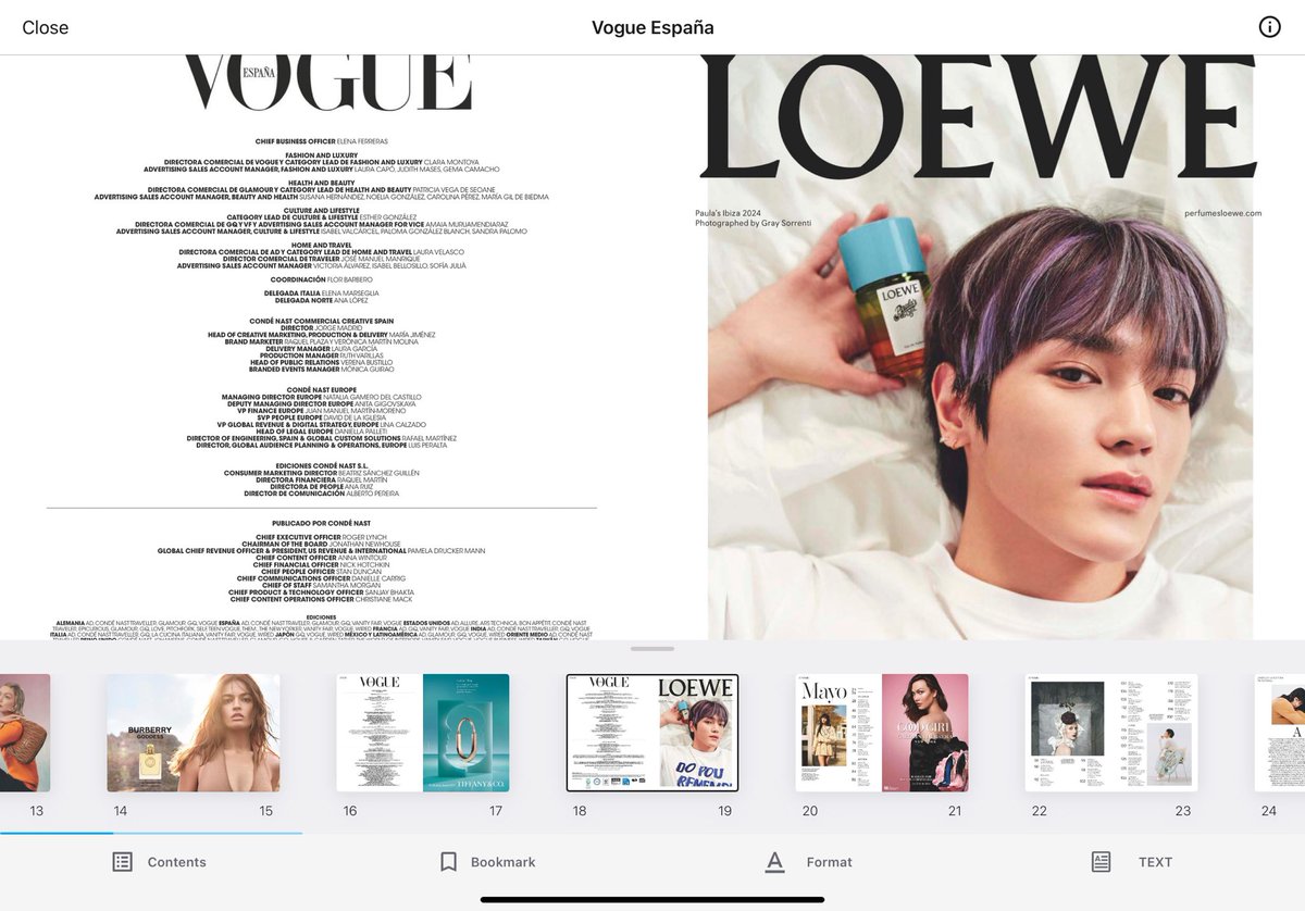 Taeyong for Loewe Paula’s Ibiza Cosmic EDP His ad appeared in Vogue Spain (May 2024) and Elle Spain (April 2024) #loewetaeyong #loewepaulas