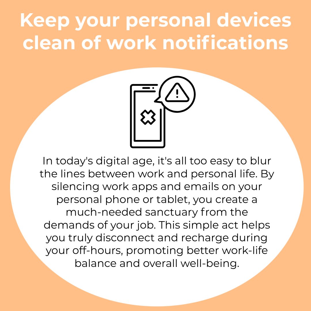 Silence those work pings! Your personal device is a work-free zone. 📵✨

#burnoutprevention #stressmanagement #wellbeing #employeewellness