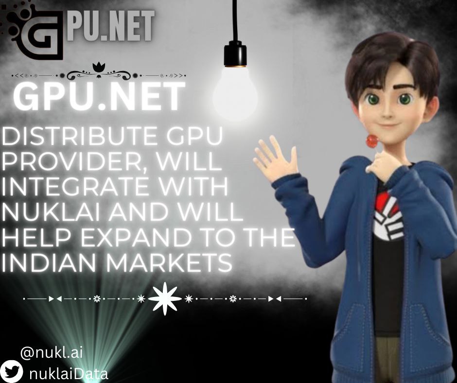 Global AI on the Rise
Nuklai teams up with GPU Net [@gpunet], a leader in distributed GPUs, to fuel #AI innovation in India and beyond!  #Nuklai #decentralizedAI $NAI
Decentralized GPU Power Joins Nuklai!
Nuklai integrates with @gpunet,a marketplace for on-demand GPU resources!👇