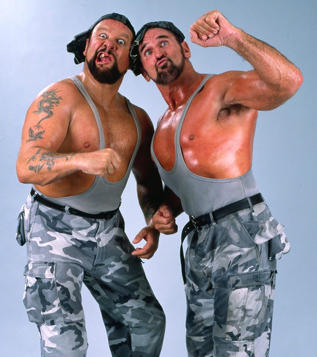 📷 WWF studio shot of the day - The Bushwhackers! 📸 Photo from 1992. 🇳🇿 #WWF #WWE #Wrestling #Luke #Butch #Bushwhackers