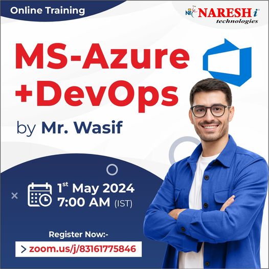 🛑 Free Demo 🛑
✍Enroll Now: bit.ly/4aUwBj1
👉Attend Free Demo On Ms Azure + Azure DevOps by Mr.Wasif
📅Demo on: 1st May @ 7:00 AM  (IST)
For More Details:
🌐Visit: nareshit.com/new-batches