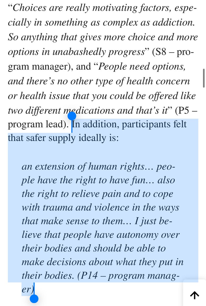 If you’ve never read a safe supply study that you, taxpayers, helped fund - this one “can be used to inform policy and practice regarding safe supply implementation.” Participants felt safe supply ideally is an extension of human rights… people have the right to have fun. Fun.…