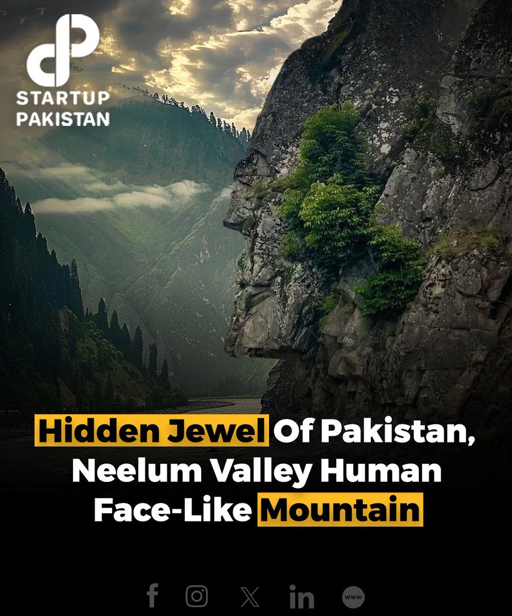 Tucked away in the far northern reaches of Pakistan lies a hidden treasure – a mountain with a naturally formed face that resembles a human. This geological wonder is located in Neelum Valley, one of most scenic spots in country.

#Humanface #Mountain #Pakistan #NeelumValley