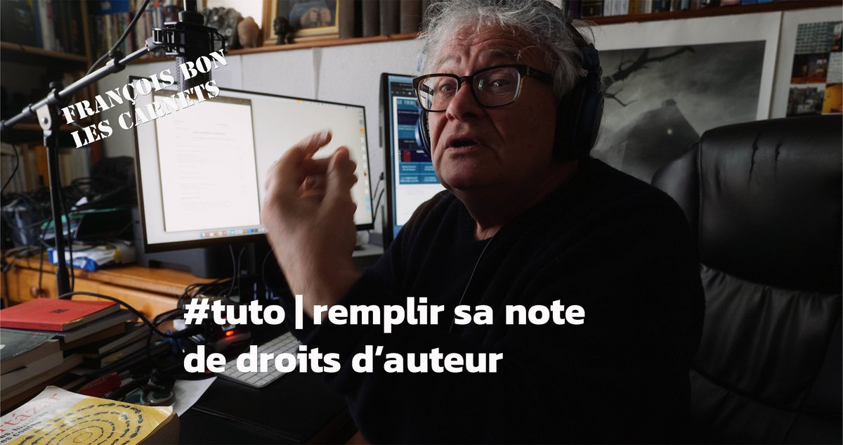 « #tuto | remplir sa note de droits d'auteur » aujourd'hui on fait dans l'utile : de l'art et la manière, expliquée et commentée, d'établir une note de droits d'auteur, on le fait en direct youtube.com/watch?v=wEh8S2…